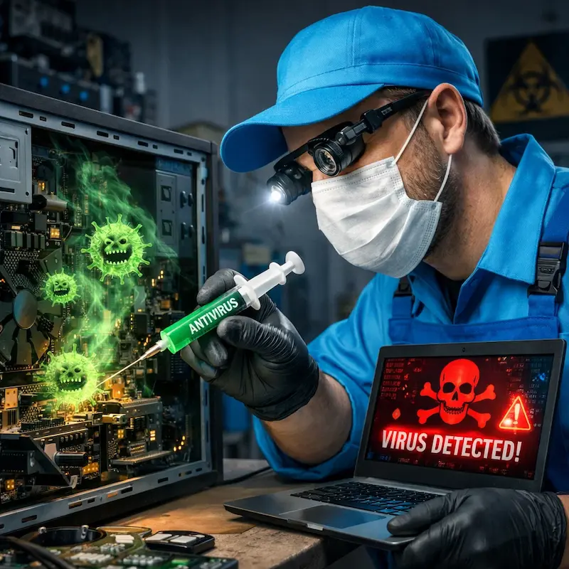 Лечение компьютера от вирусов в Алабино на дому