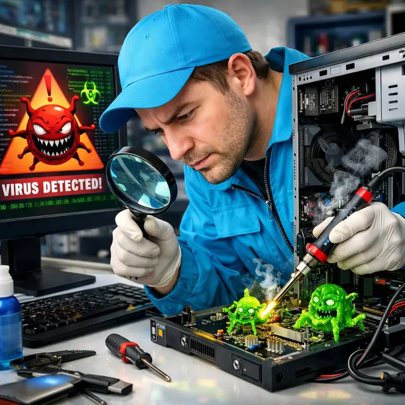 Вылечить компьютерный вирус в Алабино